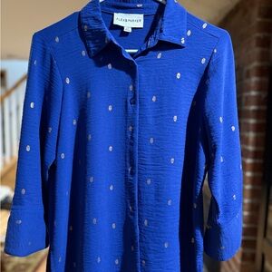 Parker Royal Blue Shirt with Gold Accents